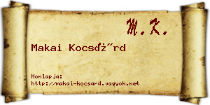 Makai Kocsárd névjegykártya